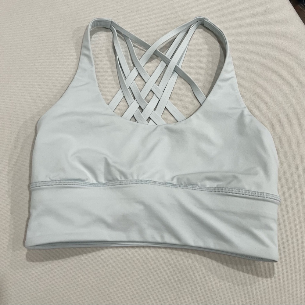 Lululemon Free To Be Moved Bra Sheer Blue Size 4 Athleisure Sporty